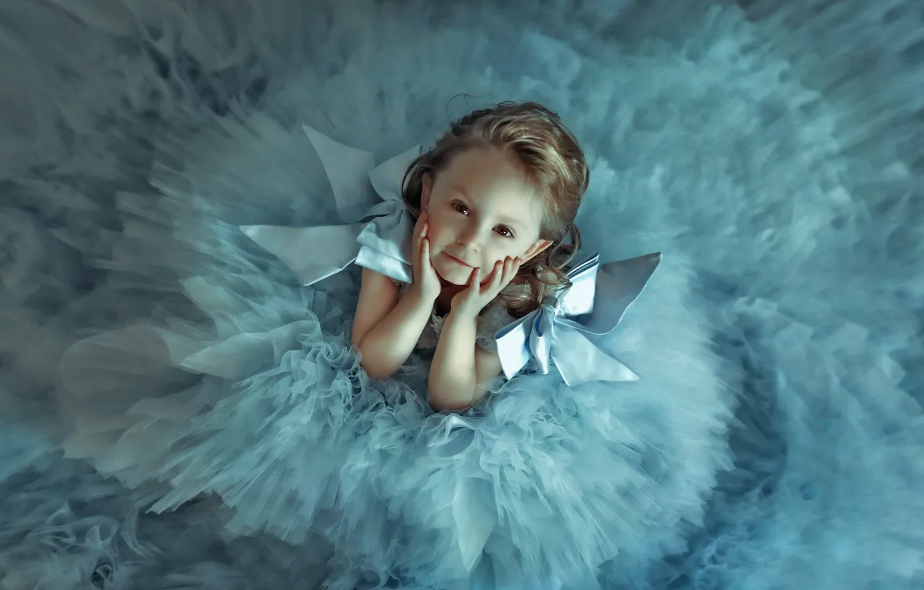 Photo wallpaper look, children, dress, girl, bow, baby, Korsikova Larisa