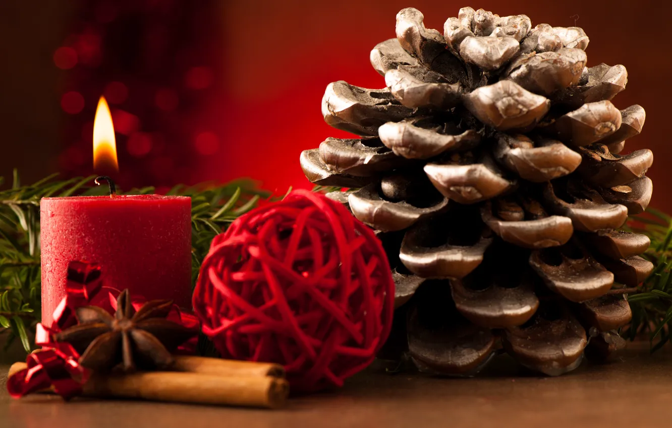 Photo wallpaper winter, decoration, holiday, new year, Christmas