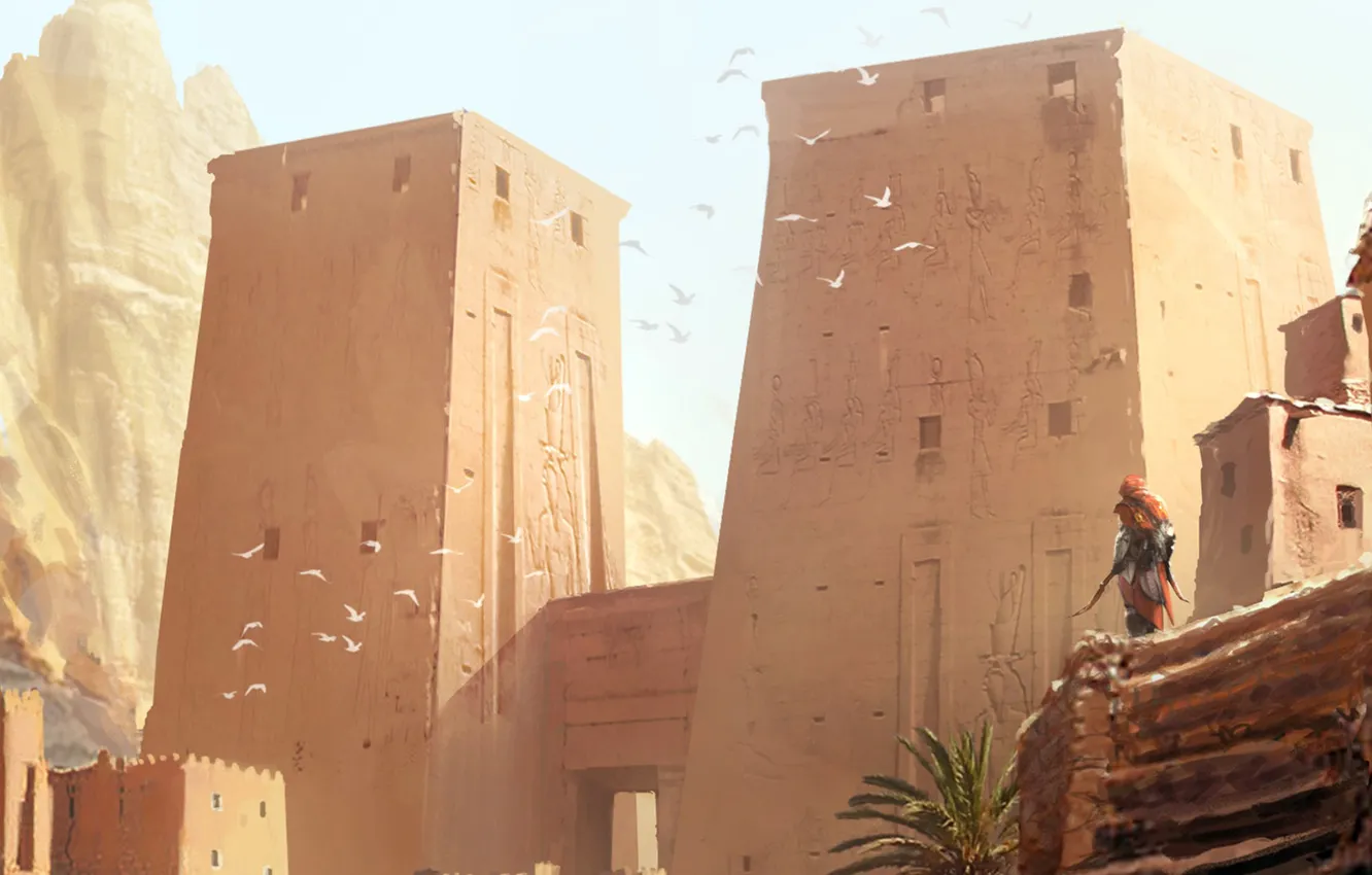 Photo wallpaper Origins, village, Assassin’s Creed, multi-platform video game, Hellenistic Egypt
