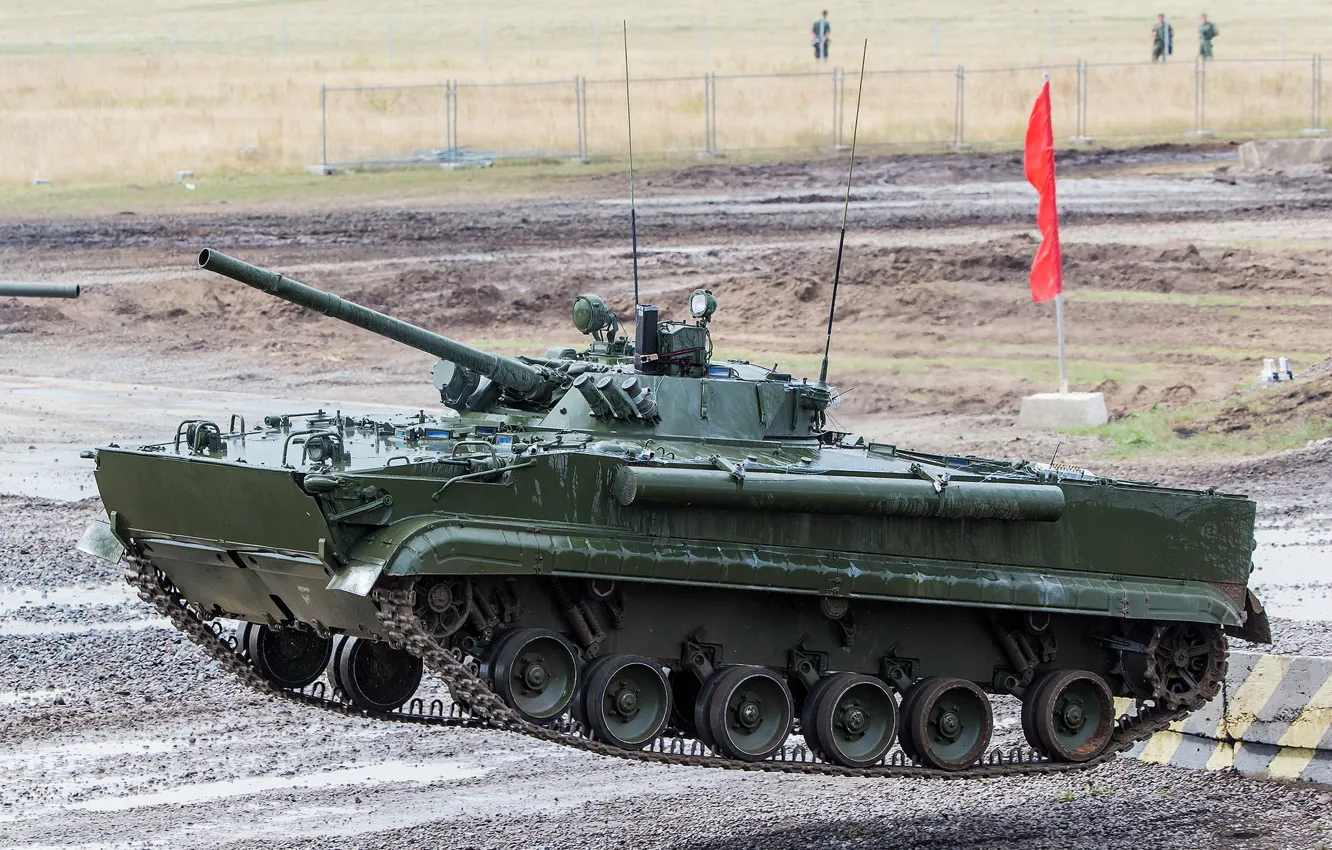 Photo wallpaper machine, polygon, combat, The BMP-3, infantry
