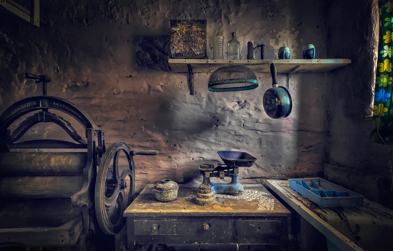 Photo wallpaper table, room, bakery