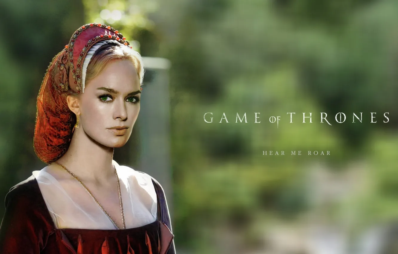 Photo wallpaper the inscription, woman, blur, motto, Game of Thrones, Cersei Lannister