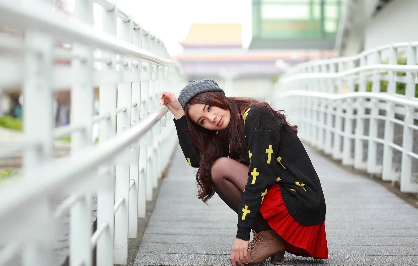 Photo wallpaper girl, Asian, Leica