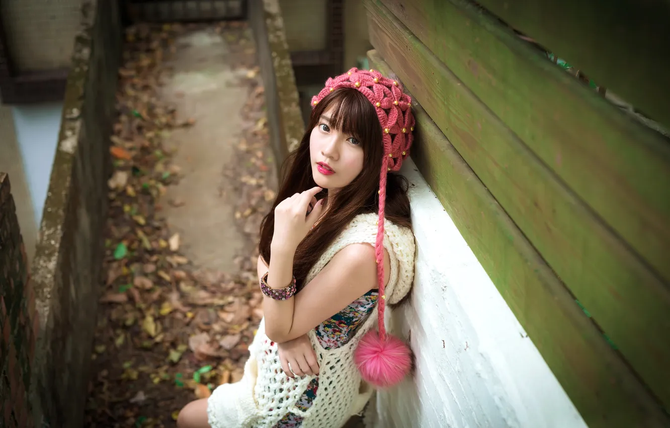 Photo wallpaper girl, portrait, Asian