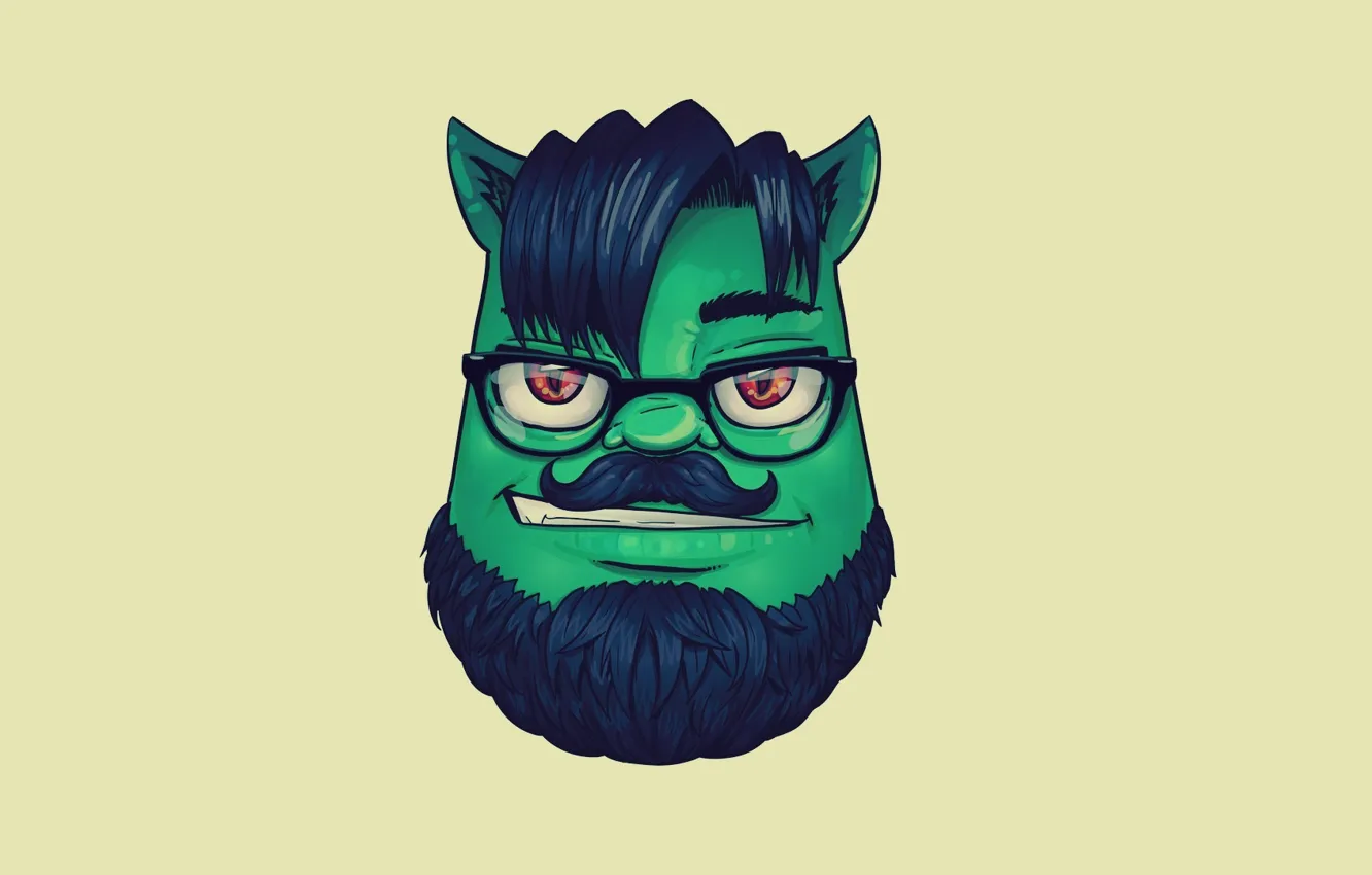 Photo wallpaper minimalism, art, mug, Troll, Prank Call, Prancer All Russia, Evgeniy Volnov