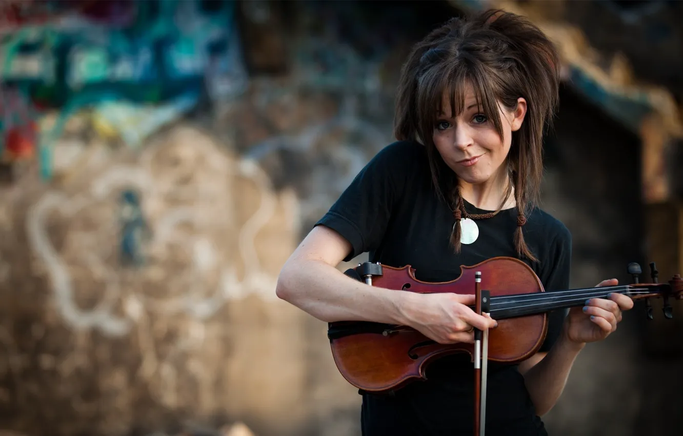 Photo wallpaper violin, Lindsey Stirling, Lindsey Stirling, Violin, adorable