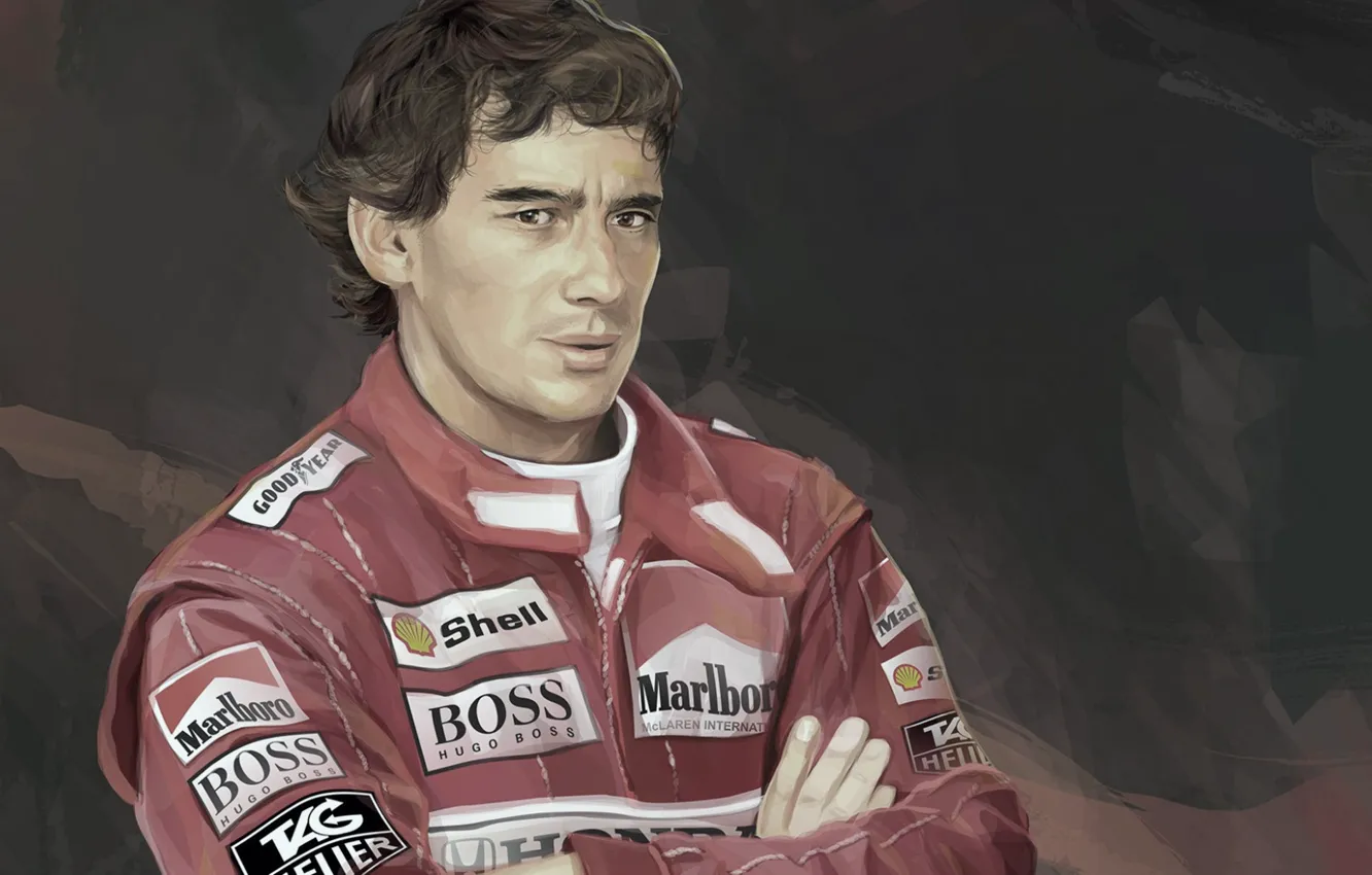 Photo wallpaper Figure, Sport, Ayrton Senna, Racing driver