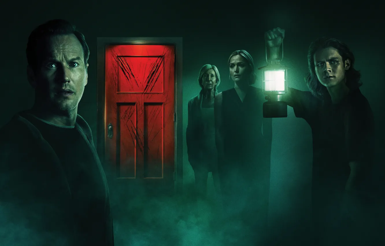 Photo wallpaper woman, the door, four, lights, male, horror, USA, detective
