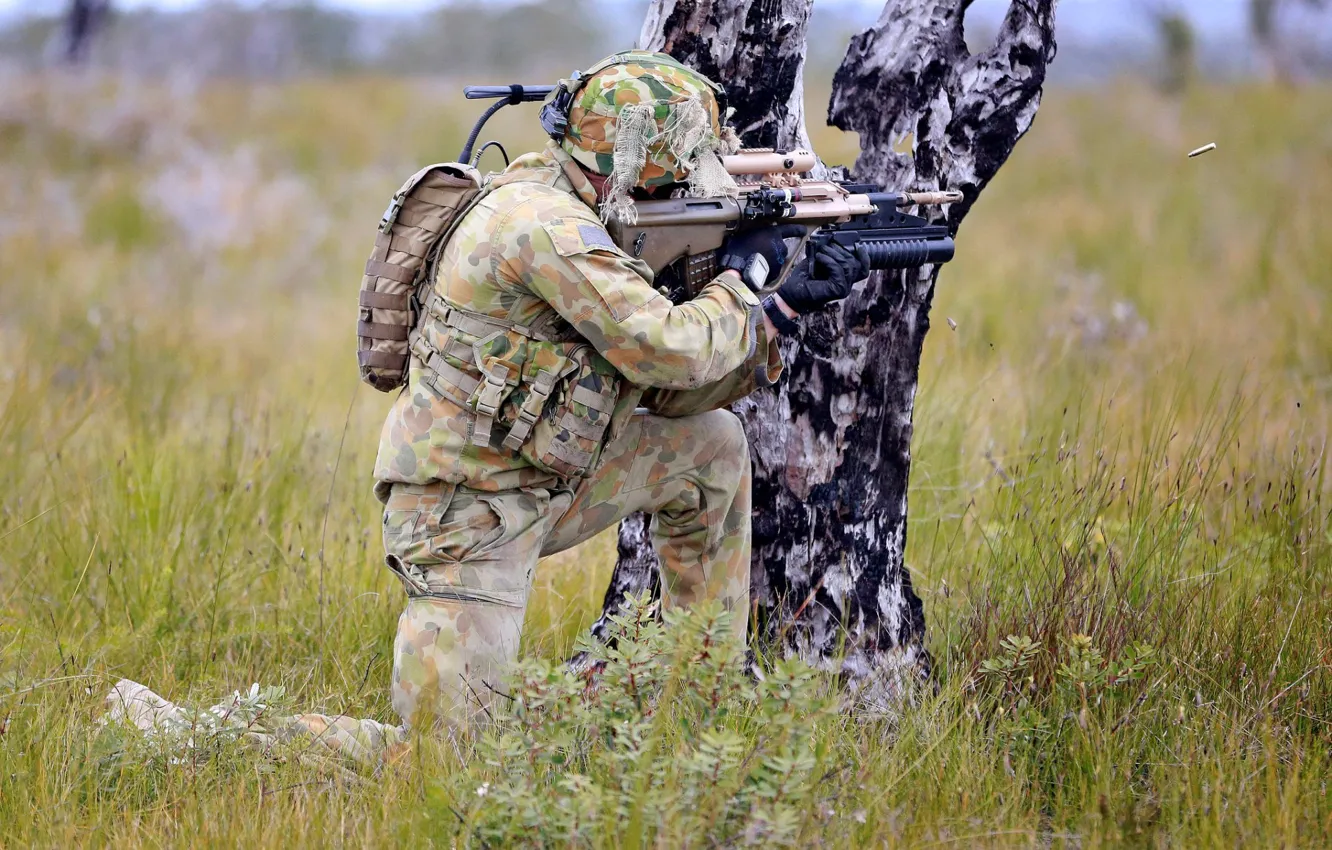 Photo wallpaper weapons, army, soldiers, Australian Army