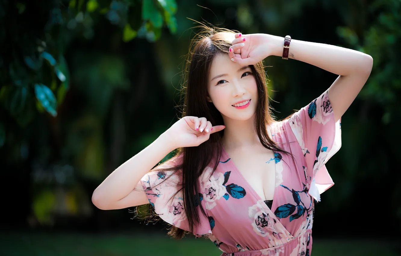 Photo wallpaper girl, Asian, cutie