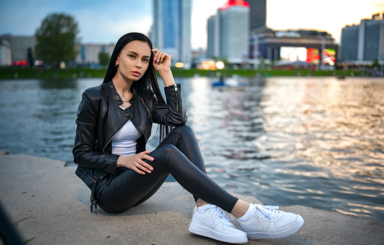 Photo wallpaper look, pose, river, model, portrait, home, makeup, Mike