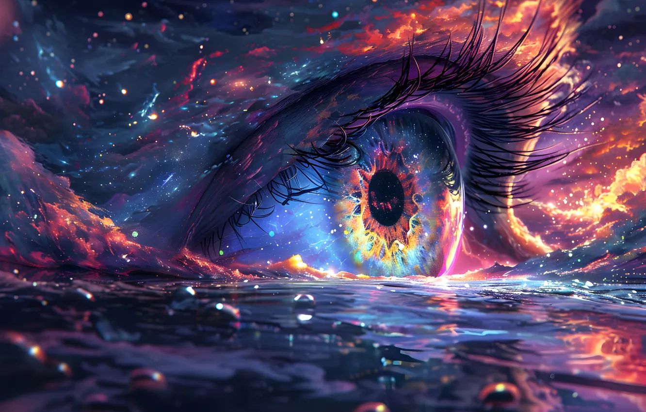 Photo wallpaper fantasy, eye, Illustration