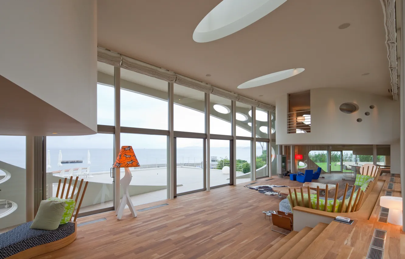 Photo wallpaper design, style, interior, living space, futurism, Villa Round