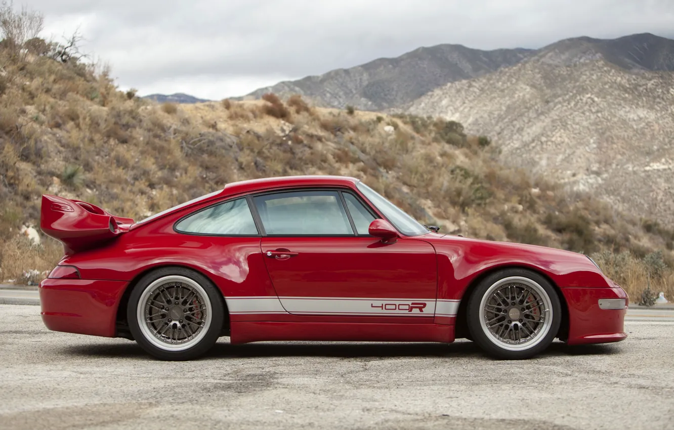 Photo wallpaper red, coupe, 911, Porsche, side view, 993, 2017, Gunther Plant