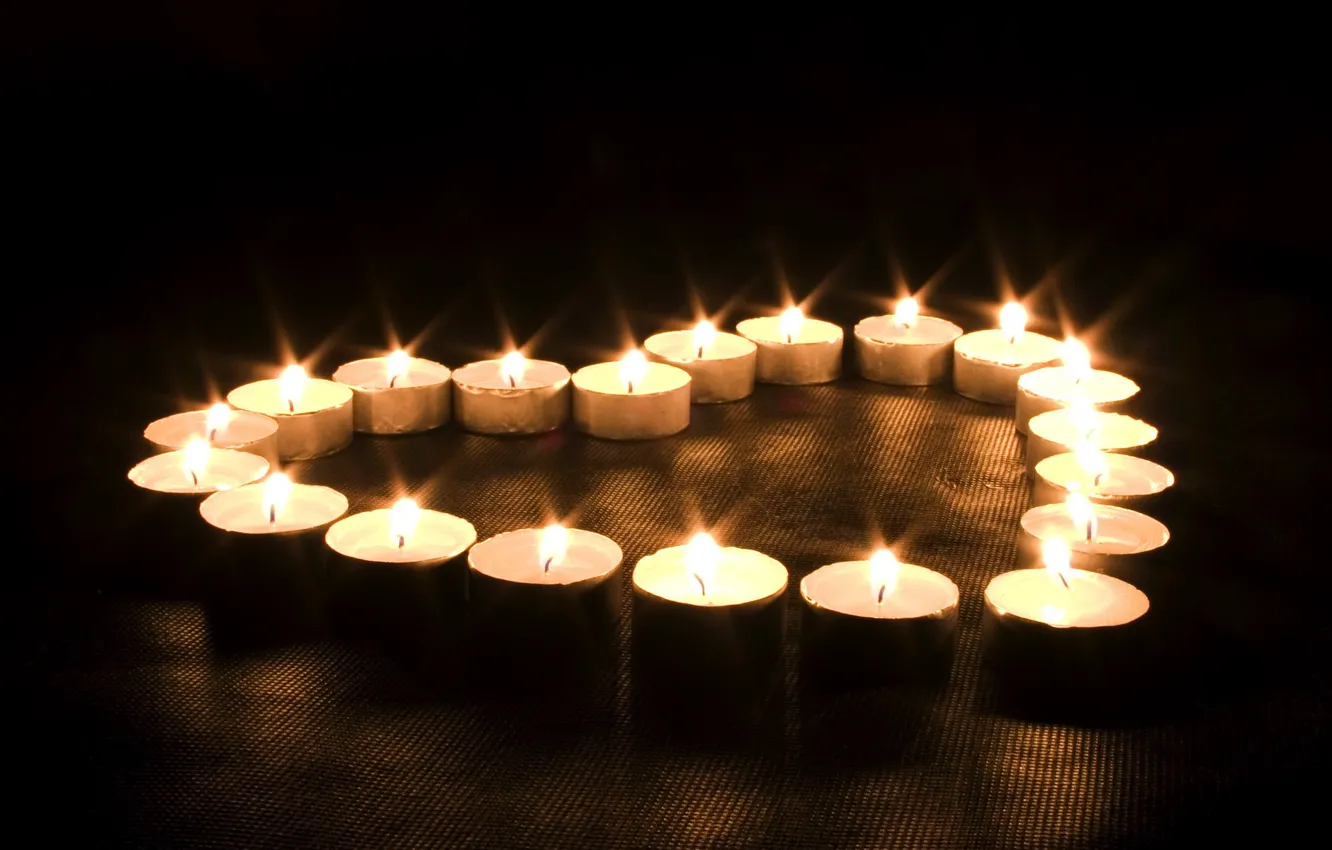 Photo wallpaper heart, candles, idowu