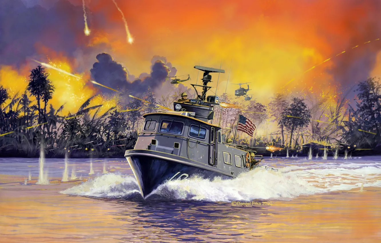 Photo wallpaper USA, Daniel Fuss Is About, US NAVY, patrol boat, the Vietnam war, US Navy Swift …