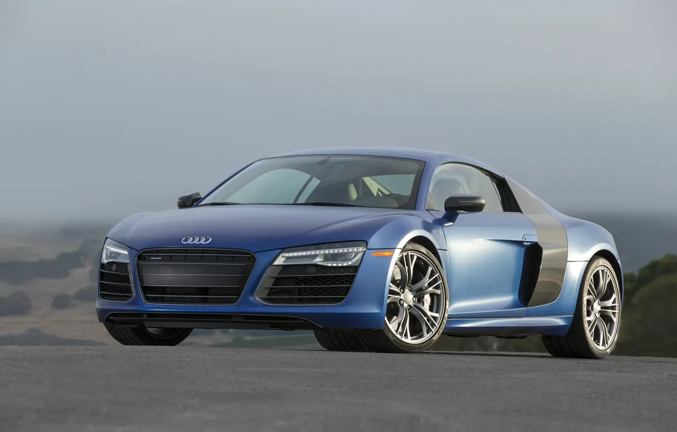 Photo wallpaper Audi, more, Blue, V10, R8