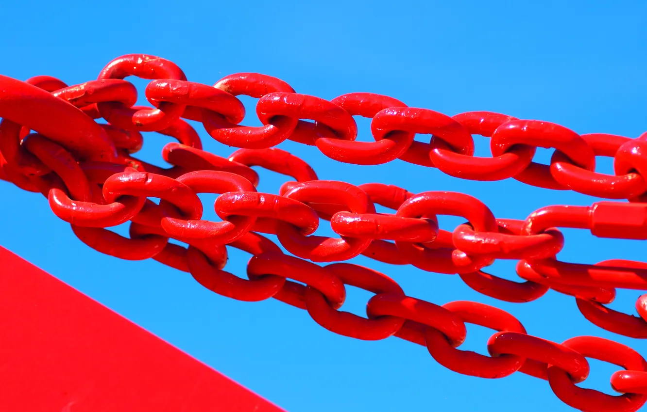 Photo wallpaper the sky, paint, chain, link