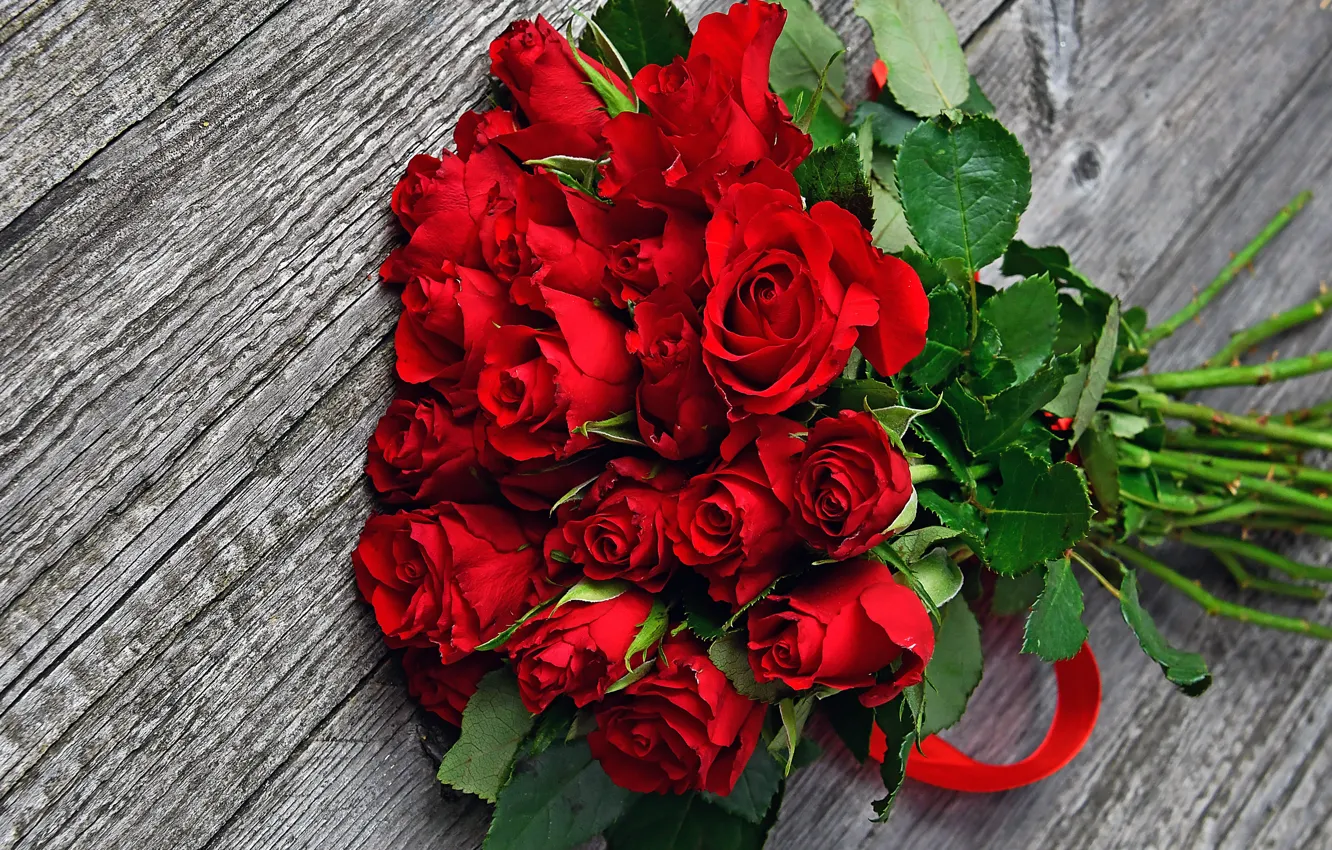 Photo wallpaper roses, bouquet, buds