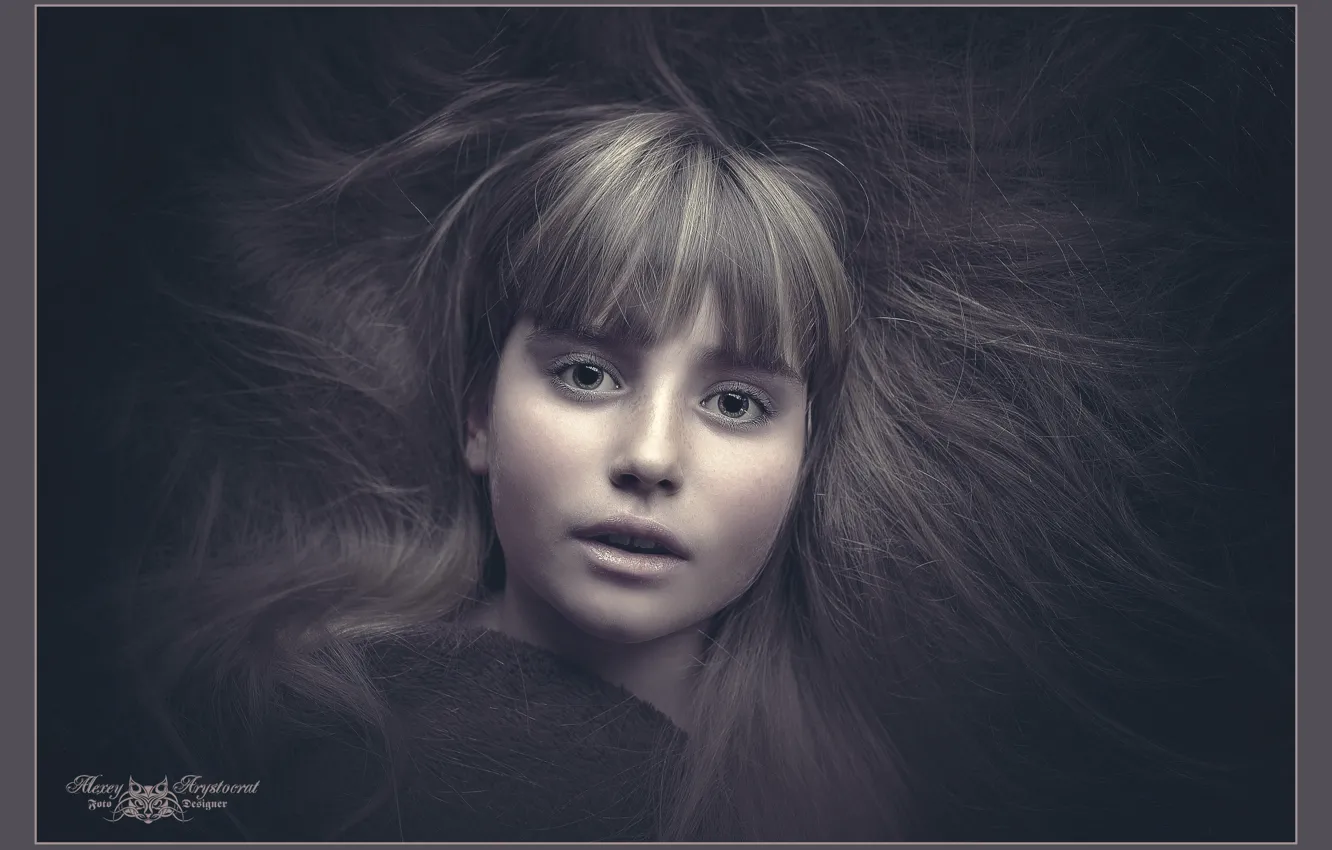 Photo wallpaper eyes, hair, head, lips, girl