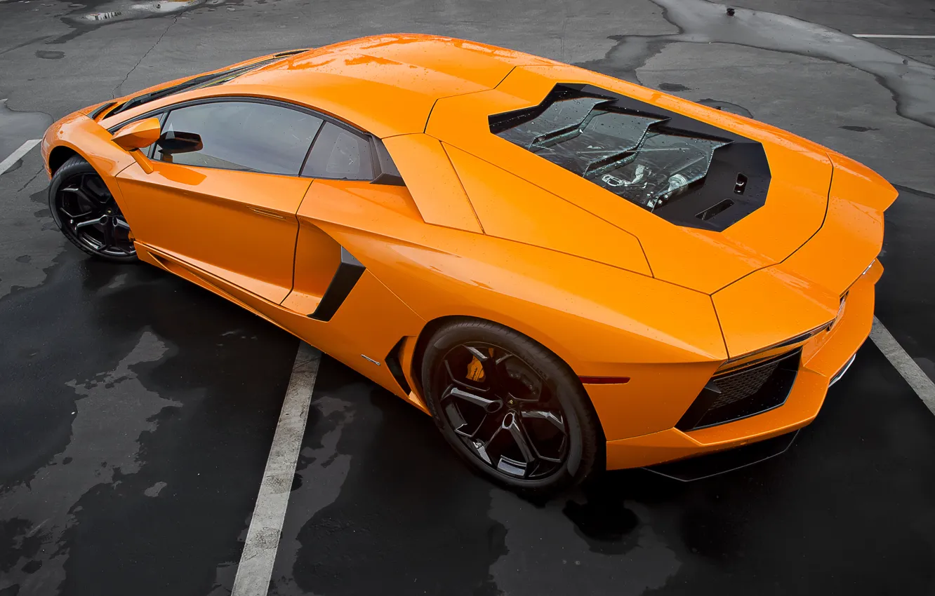 Photo wallpaper Lamborghini, Lamborghini, Orange, LP700-4, Aventador, Aventador