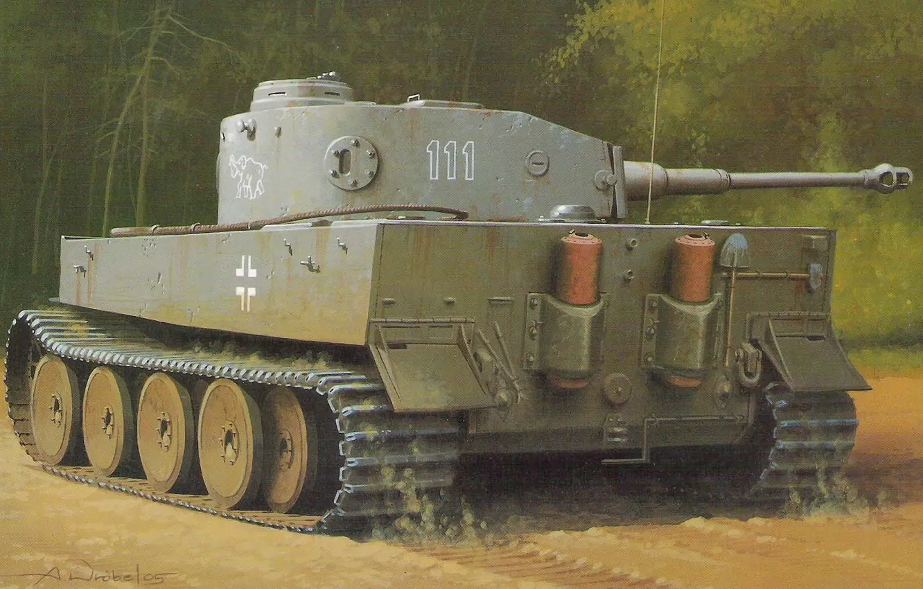 Photo wallpaper figure, tank, German, PzKpfw VI, WW2, heavy, first, first