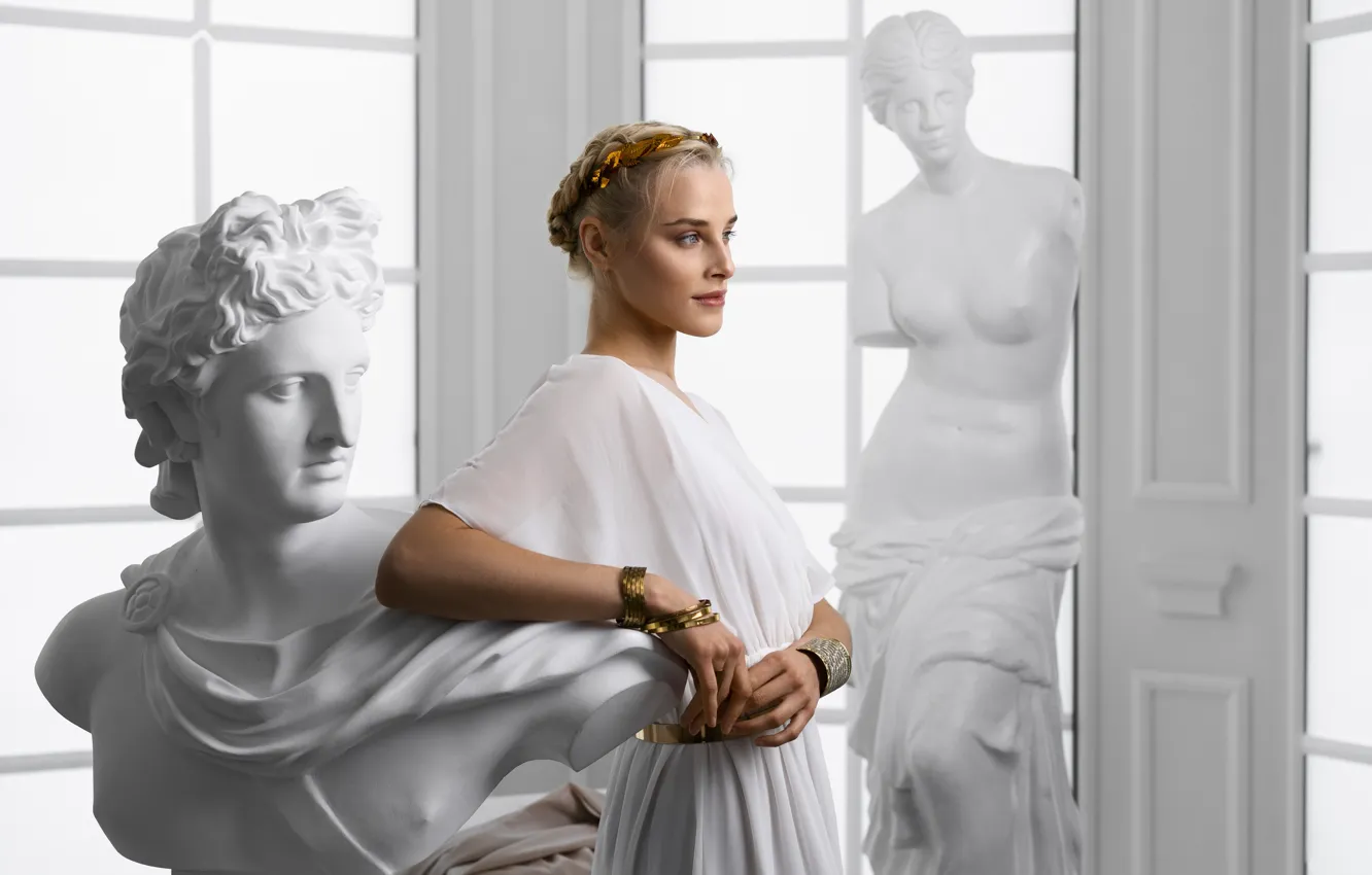 Photo wallpaper girl, sculpture, Venus De Milo, The image of the Greek goddess, Apollo Belvedere