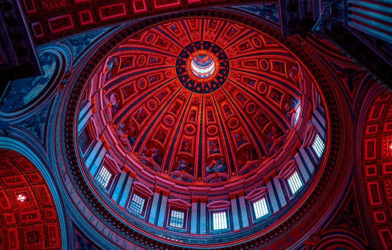 Photo wallpaper photo, interior, window, Italy, Church, photos, architecture, the dome