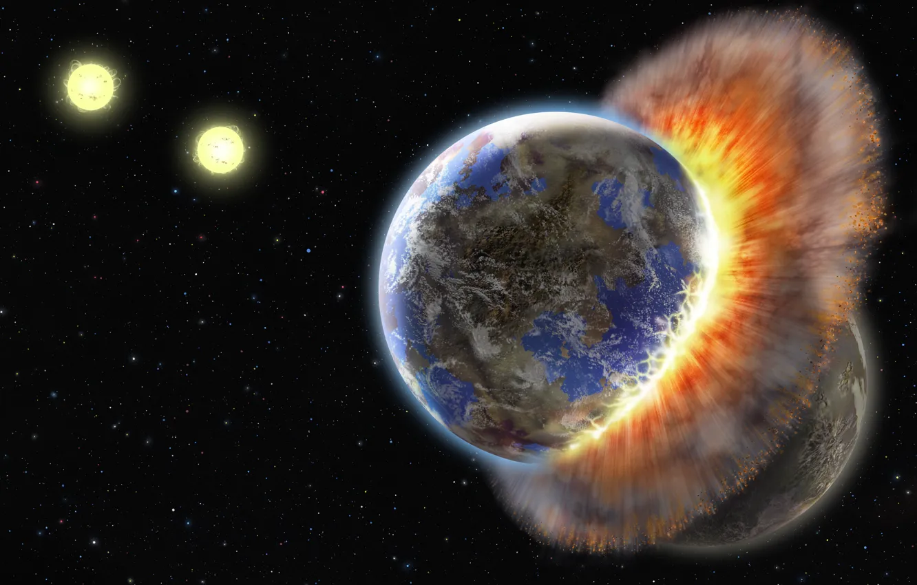 Photo wallpaper energy, planets, sci fi, collision, Contact