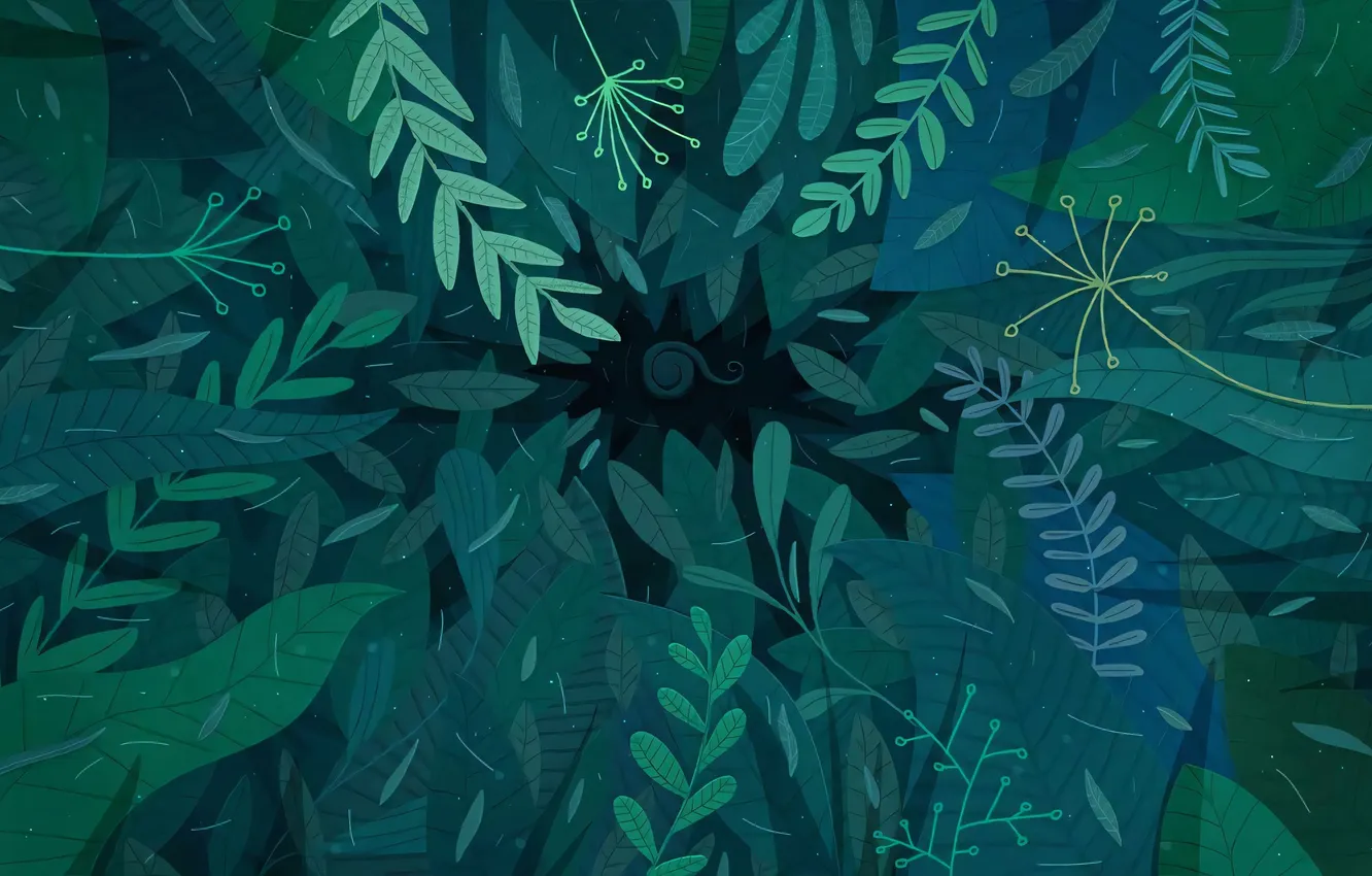 Photo wallpaper greens, leaves, plant, vladstudio