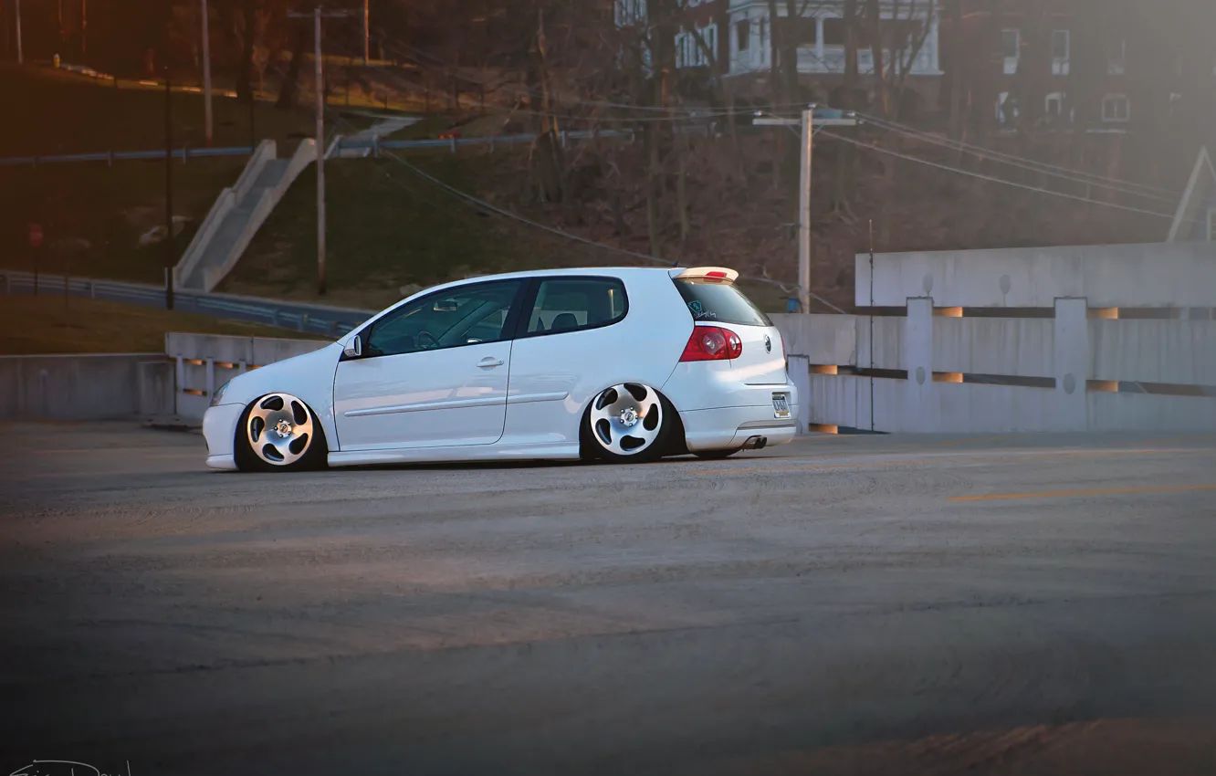 Photo wallpaper white, volkswagen, Golf, golf, Volkswagen, gti, stance, mk5