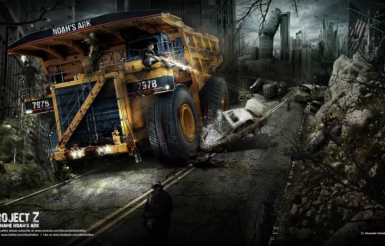 Photo wallpaper Apocalypse, art, zombies, Photoshop, Alexander Koshelkov, Project Z, Noah’s Ark