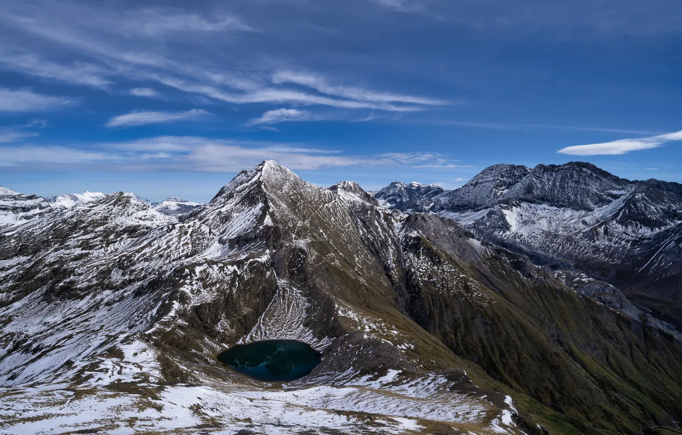 Photo wallpaper mountains, nature, lake, Spain, Aragon