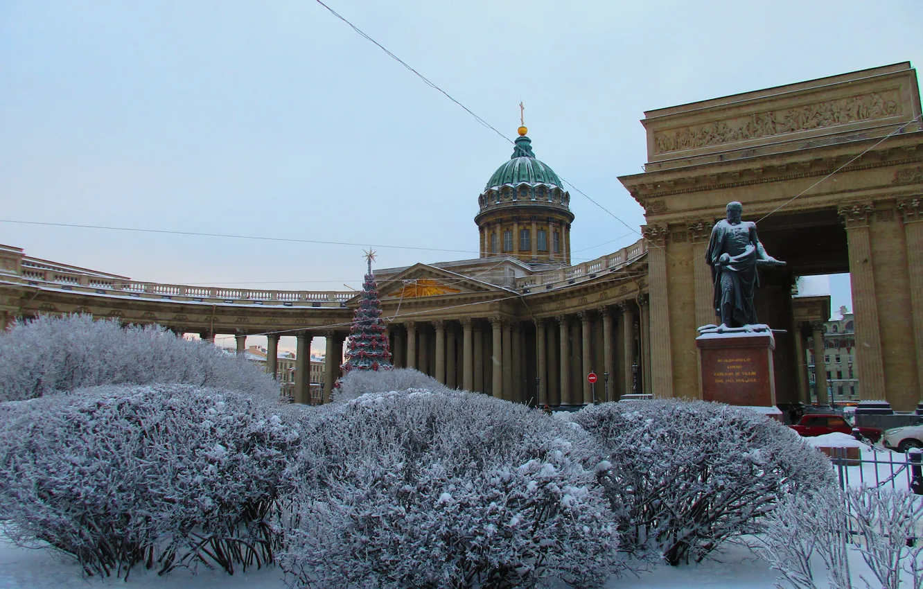 Photo wallpaper winter, the city, Saint Petersburg, Cathedral, Kazan Cathedral