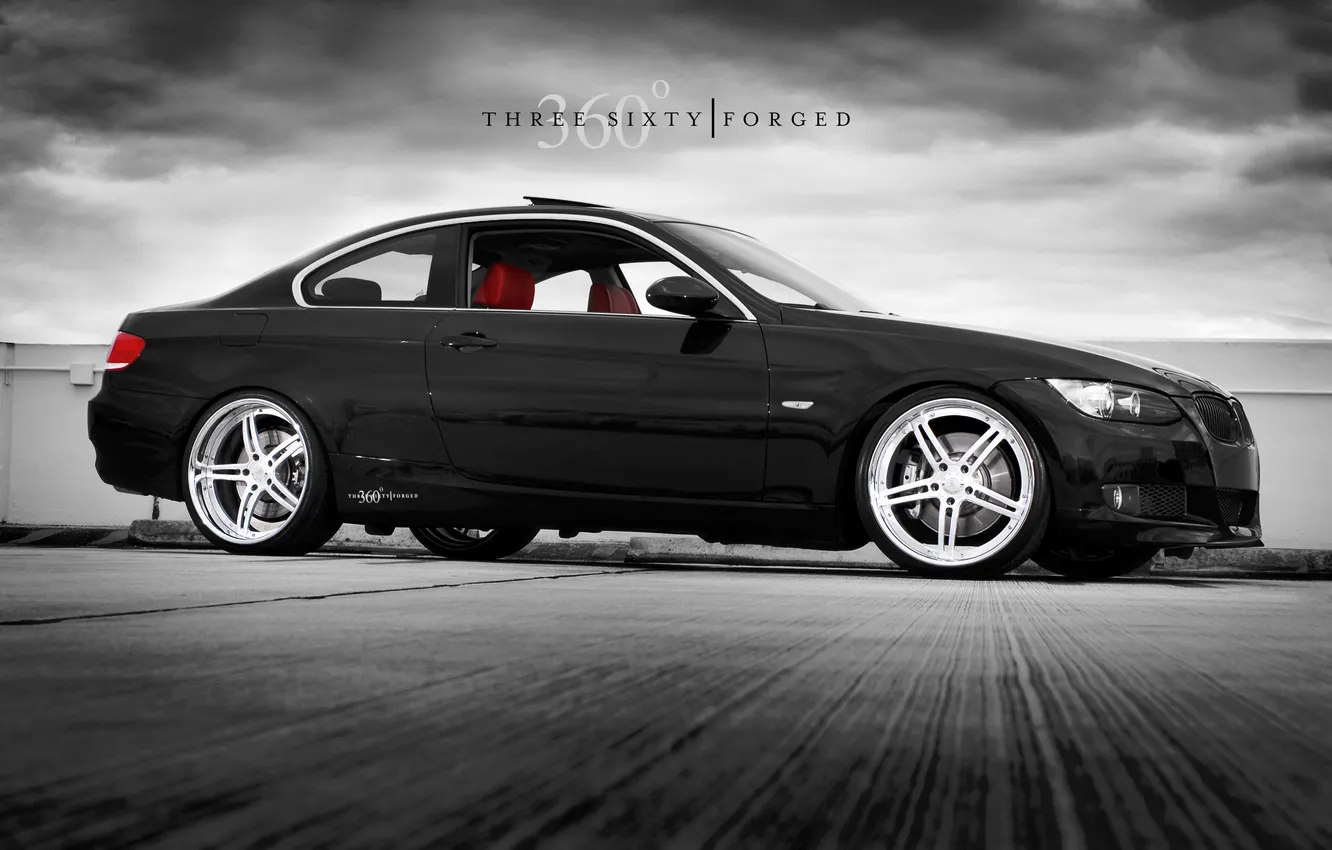 Photo wallpaper 360 forged, bmw 3 coupe, black BMW on your desktop