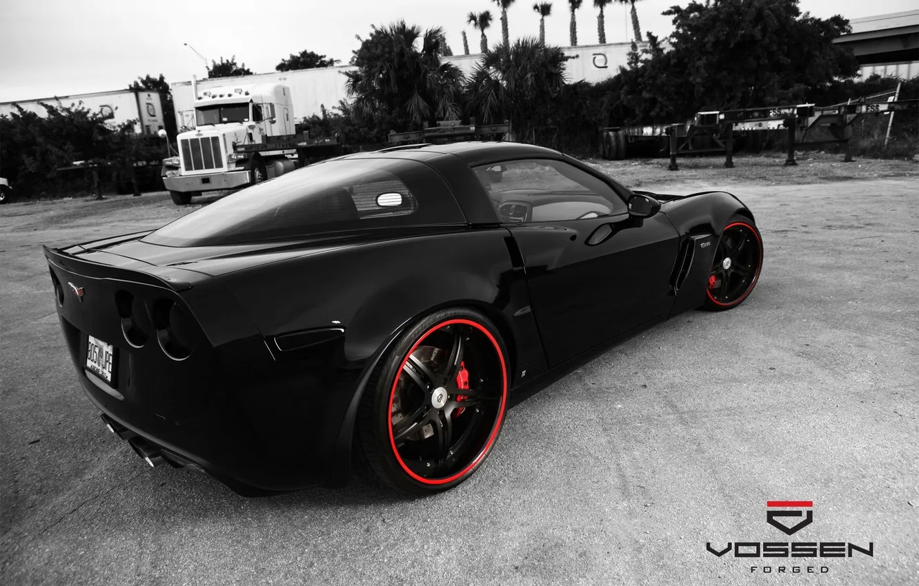 Photo wallpaper Z06, Chevrolet, black, tuning, Rims