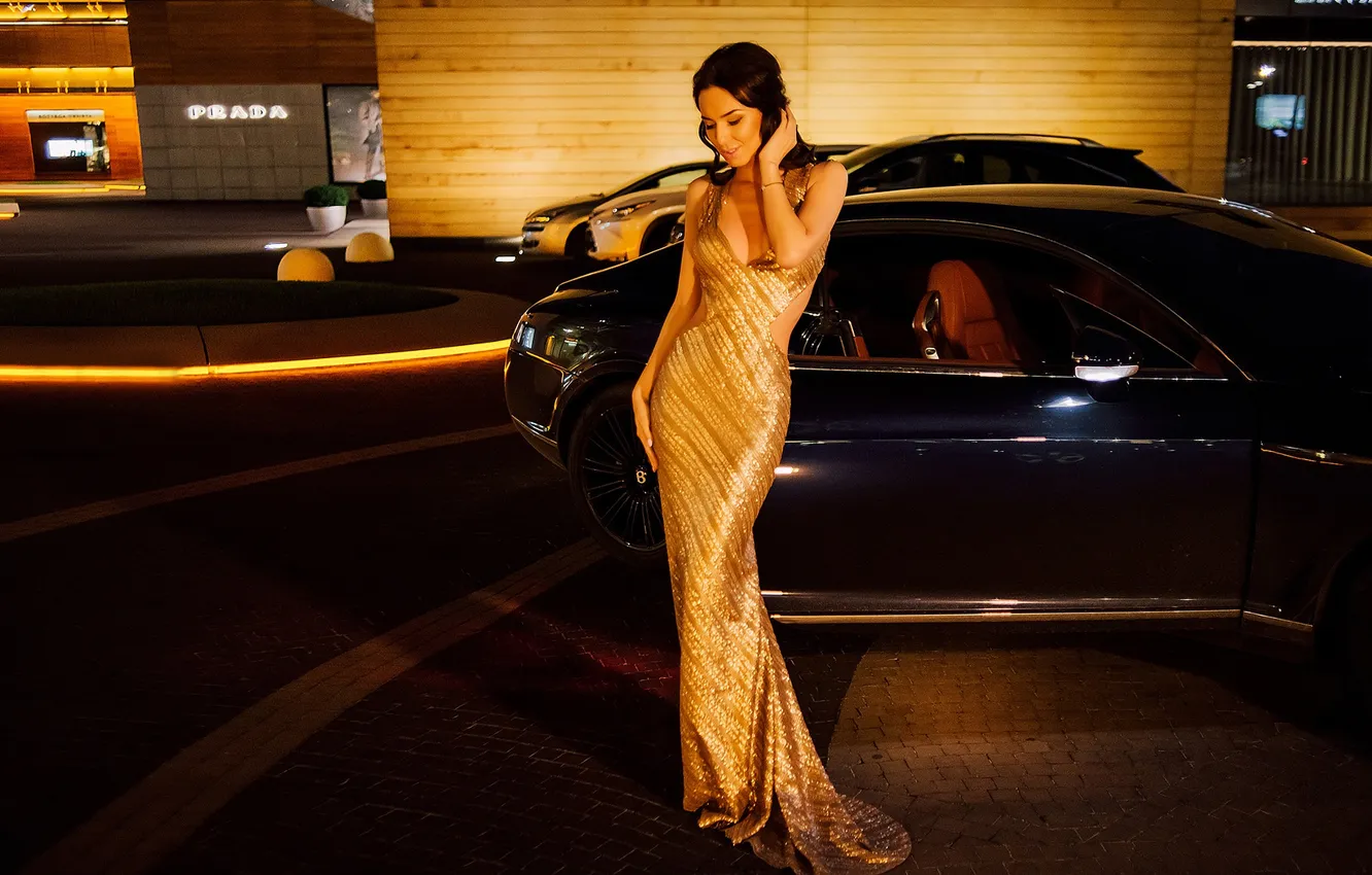 Photo wallpaper Bentley, girl, people, beauty, portrait, Christina, Rafael Khalilov