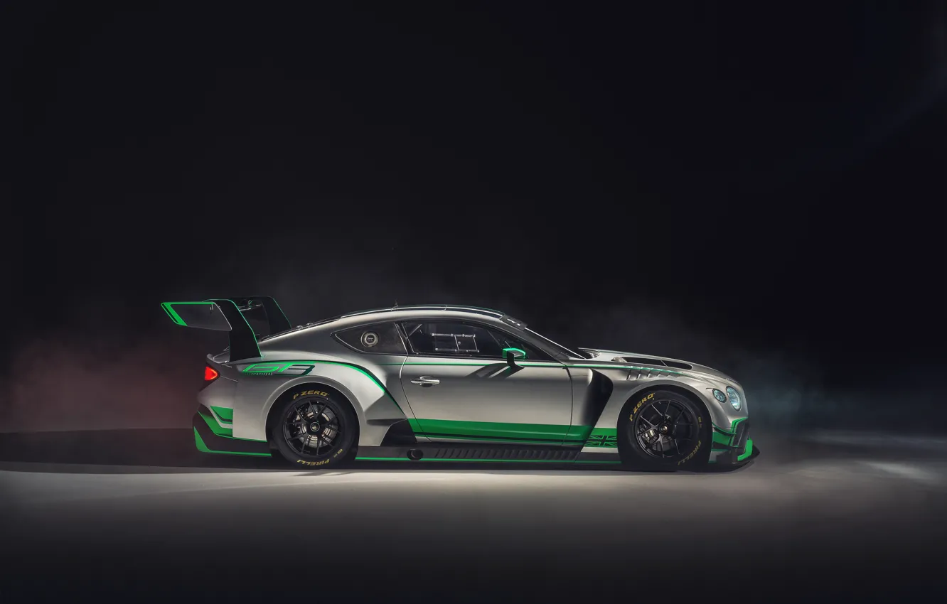 Photo wallpaper Bentley, Continental, racing car, side view, GT3, 2018