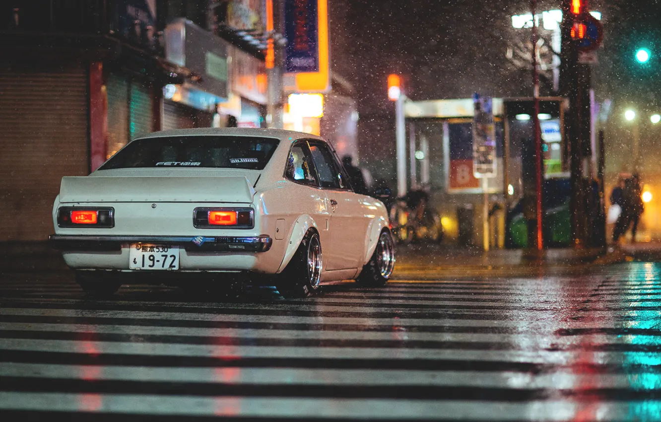 Photo wallpaper night, street, the transition, night, datsun, Datsun