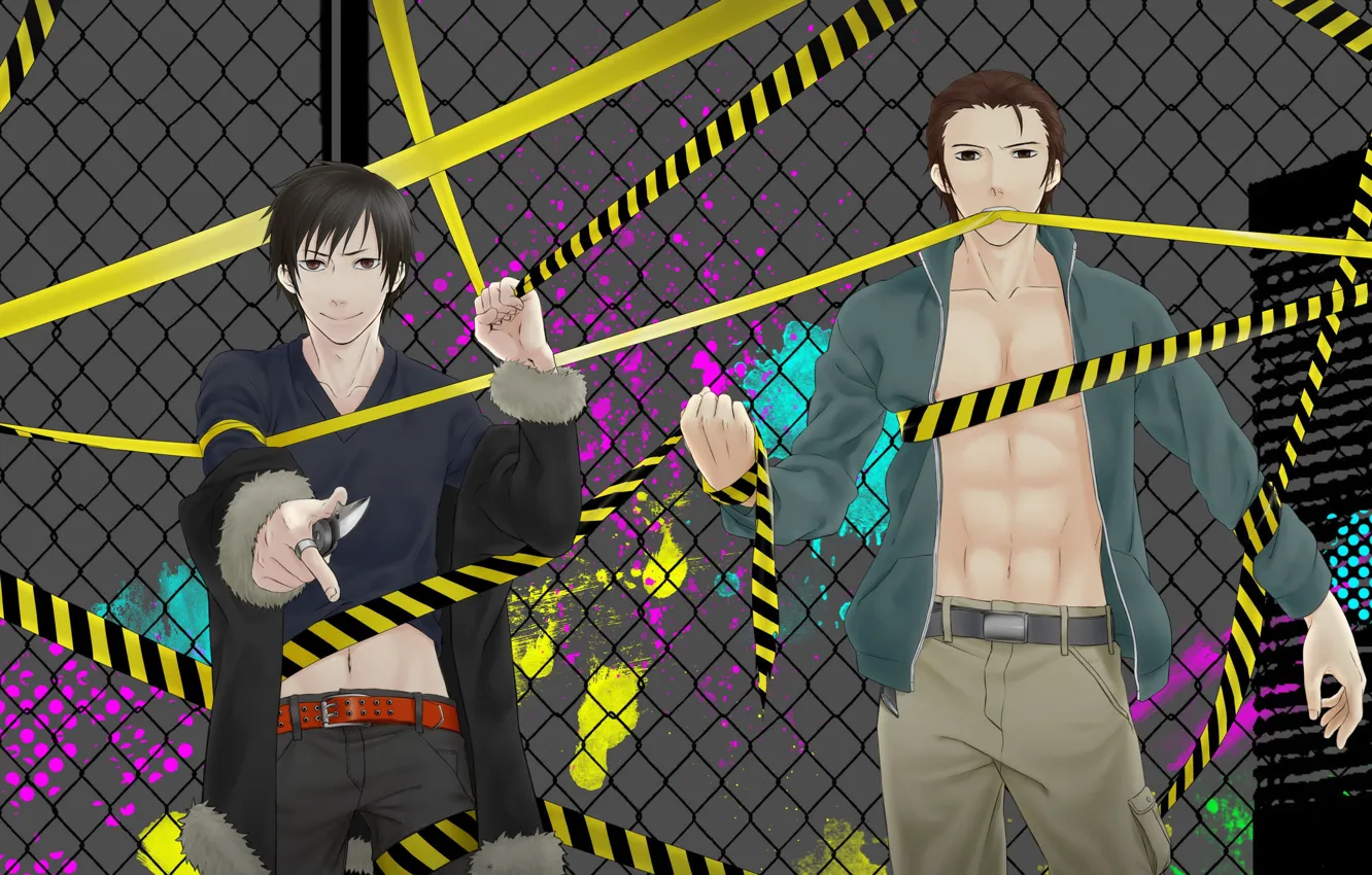 Photo wallpaper art, the bandits, characters, Durarara, Durarara, Of Izaya Orihara, Heiwajima Shizuo, Kadota