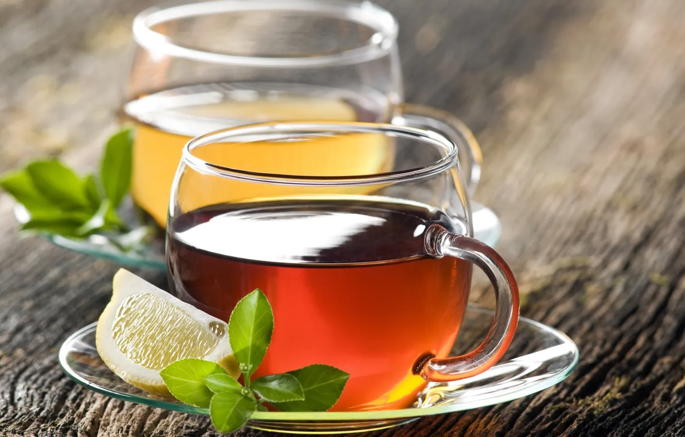 Photo wallpaper lemon, tea, Cup