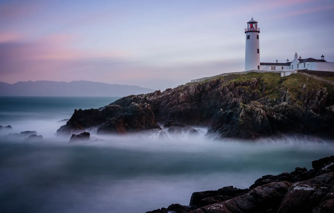Photo wallpaper sea, rocks, lighthouse