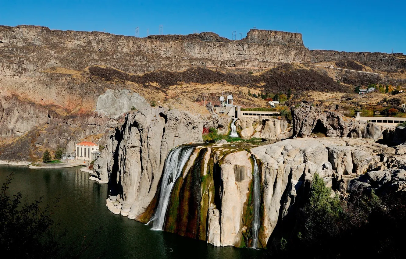 Photo wallpaper river, nature, waterfall