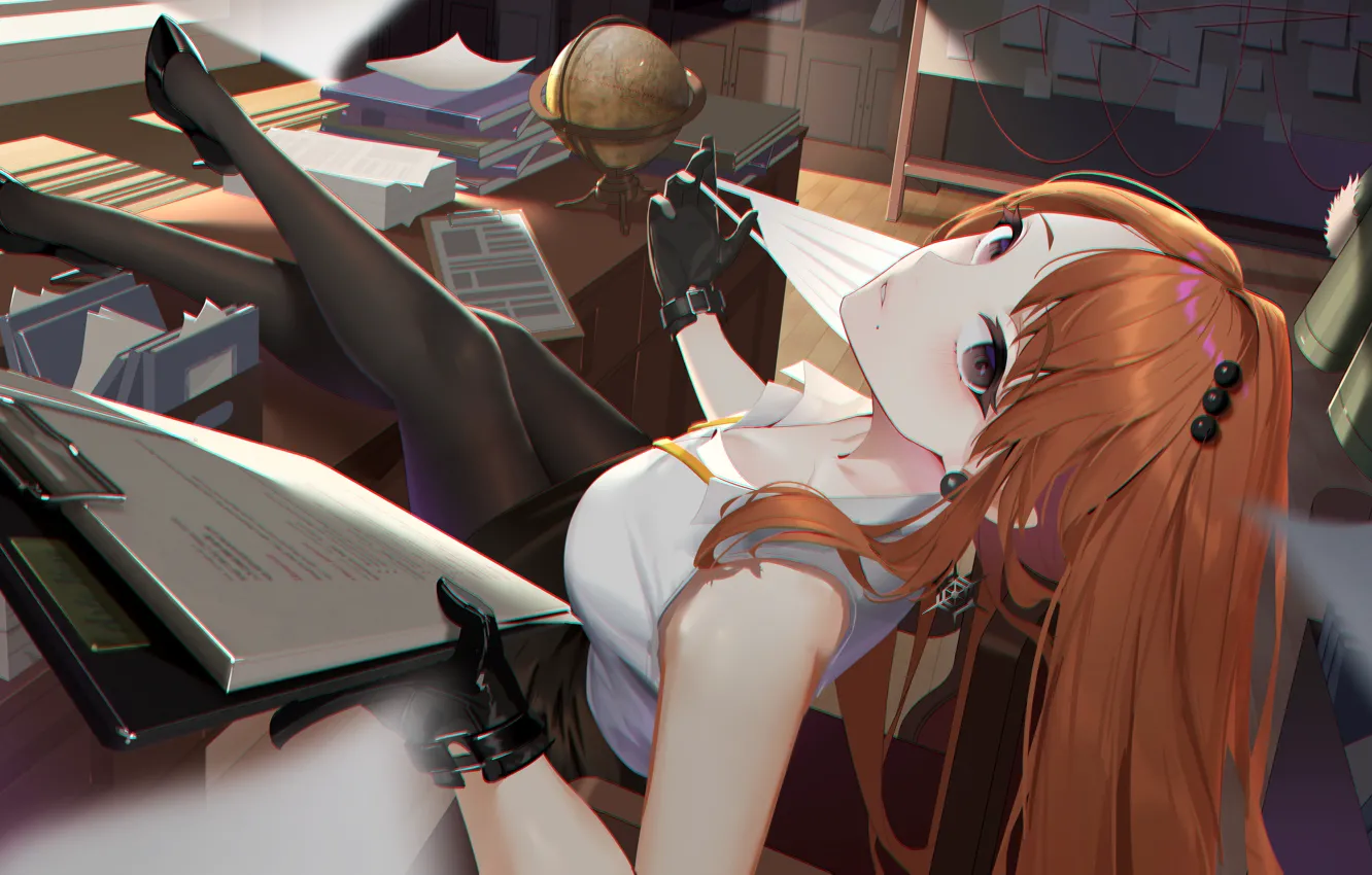 Photo wallpaper girl, paper, table, mask, Siobhan, Alchemy Stars