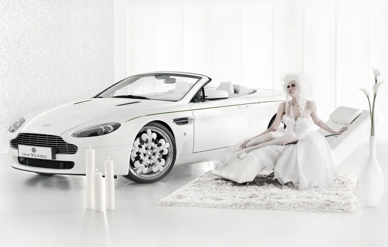 Photo wallpaper white, Aston Martin, Vantaga, White White