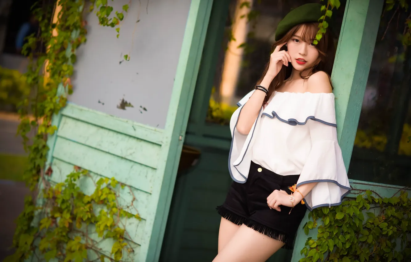 Photo wallpaper girl, pose, Asian