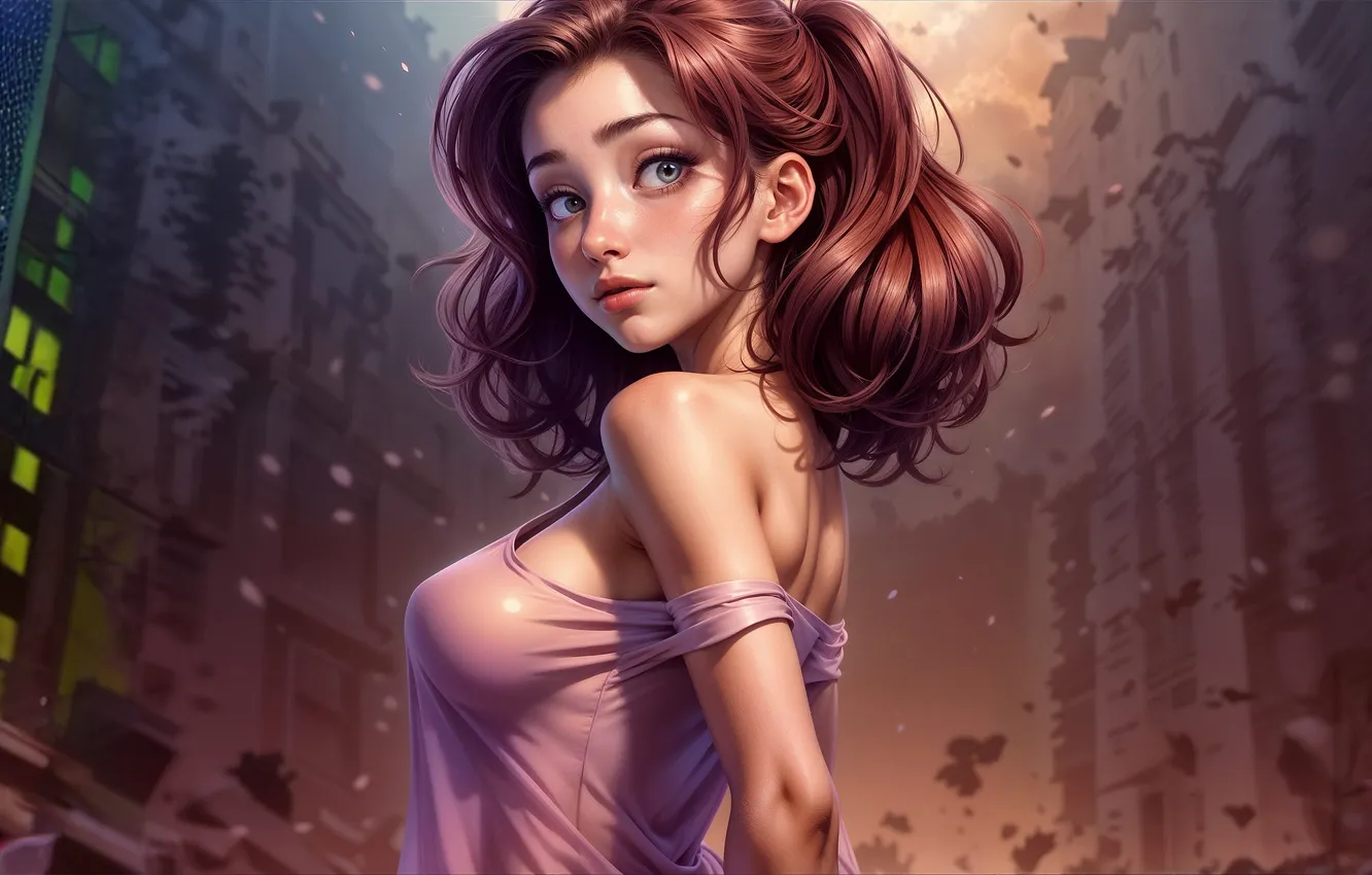 Photo wallpaper girl, art, beautiful, cartoon