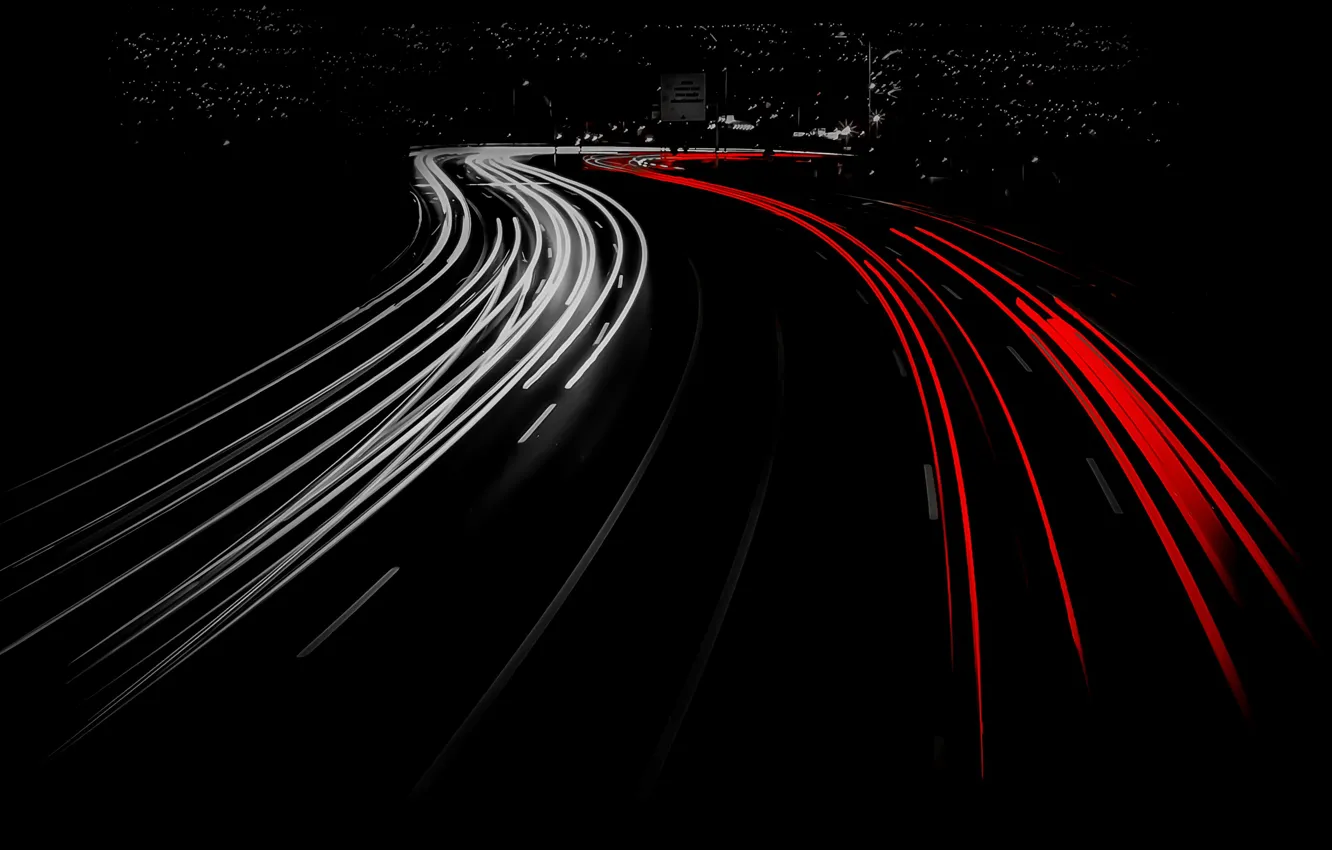 Photo wallpaper night, the city, lights