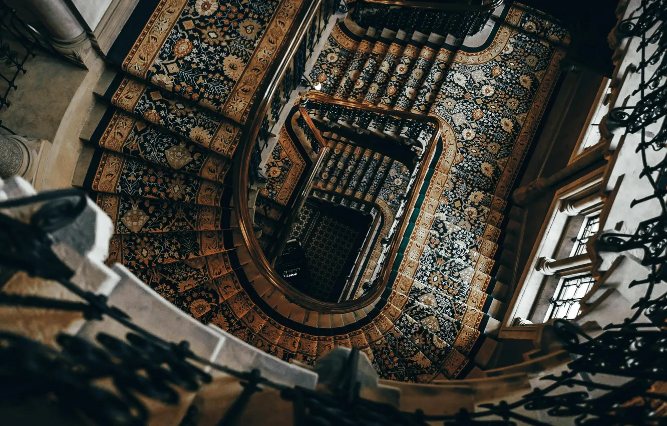 Photo wallpaper design, style, interior, ladder, stage, handrails, the transition, carpeted