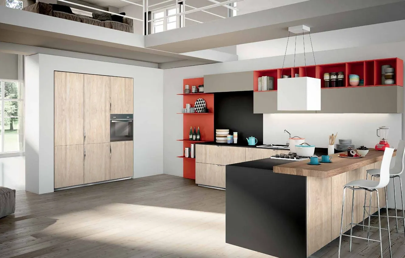 Photo wallpaper design, style, interior, kitchen, living space